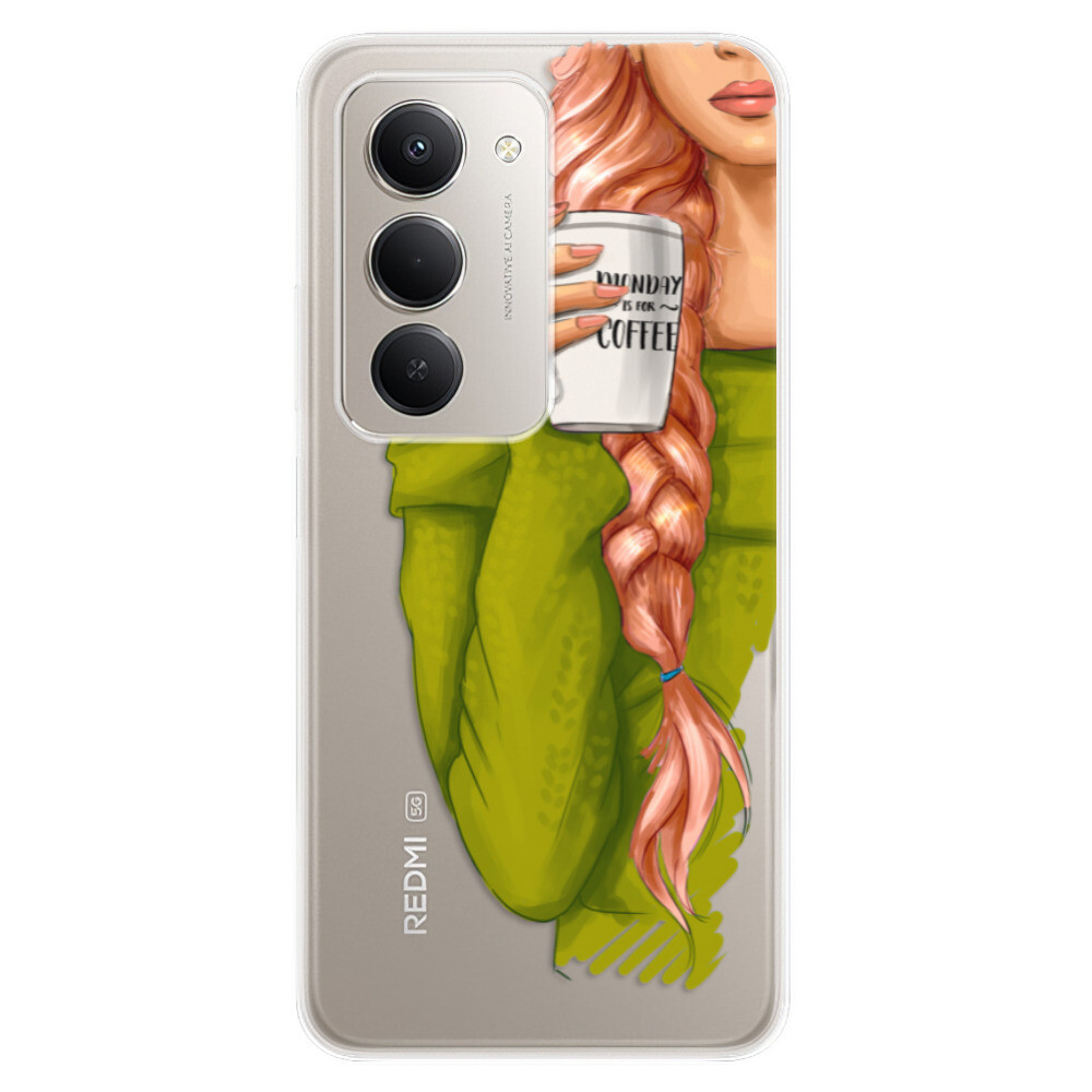 Odolné silikónové puzdro iSaprio - My Coffe and Redhead Girl - Xiaomi Redmi 15 5G
