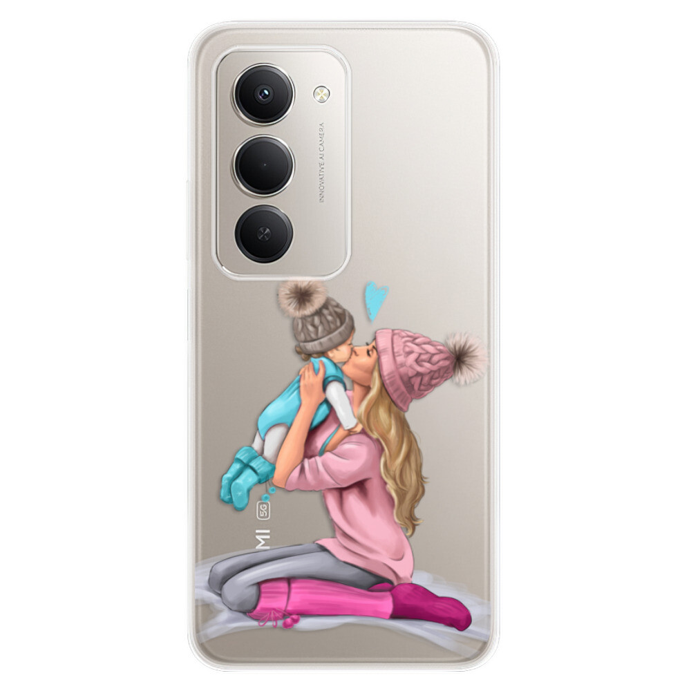 Odolné silikónové puzdro iSaprio - Kissing Mom - Blond and Boy - Xiaomi Redmi 15 5G