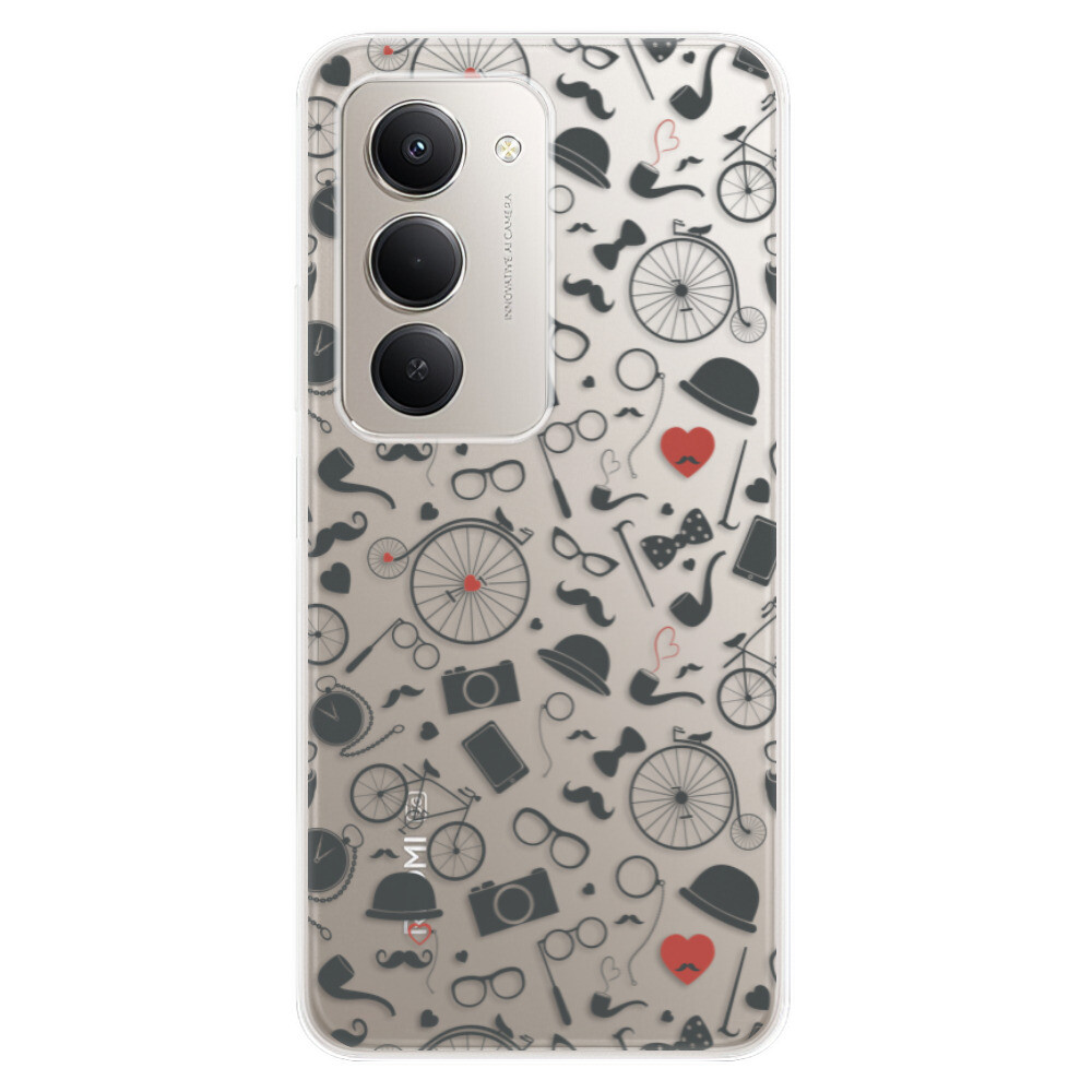 Odolné silikónové puzdro iSaprio - Vintage Pattern 01 - black - Xiaomi Redmi 15 5G