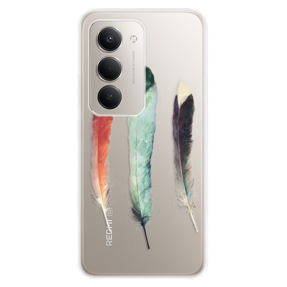 Odolné silikónové puzdro iSaprio - Three Feathers - Xiaomi Redmi 15 5G
