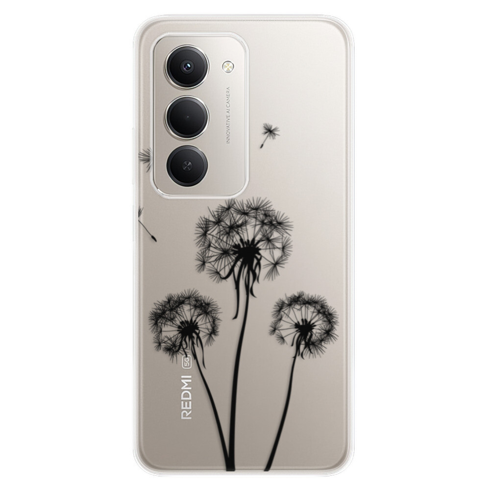 Odolné silikónové puzdro iSaprio - Three Dandelions - black - Xiaomi Redmi 15 5G