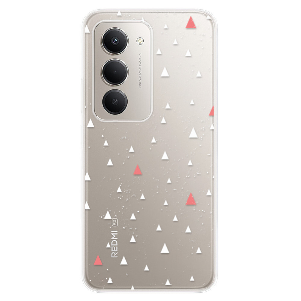 Odolné silikónové puzdro iSaprio - Abstract Triangles 02 - white - Xiaomi Redmi 15 5G
