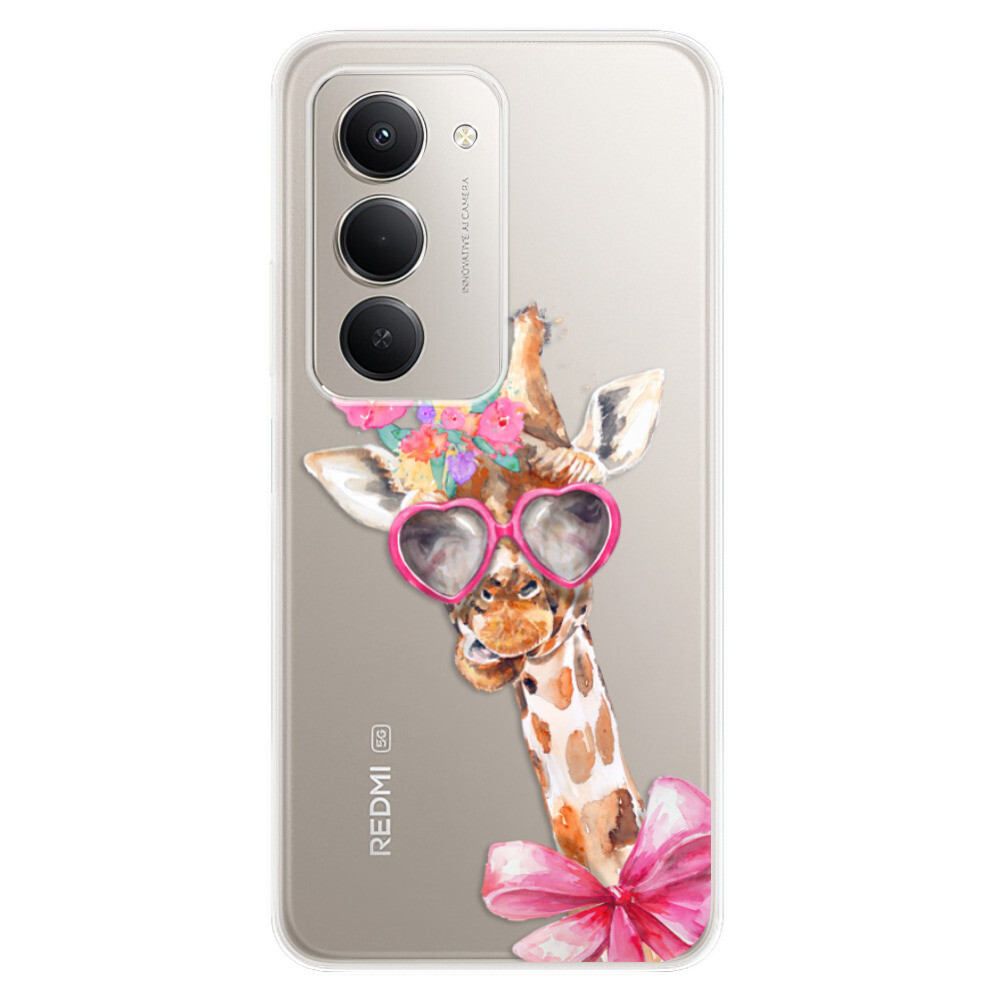 Odolné silikónové puzdro iSaprio - Lady Giraffe - Xiaomi Redmi 15 5G