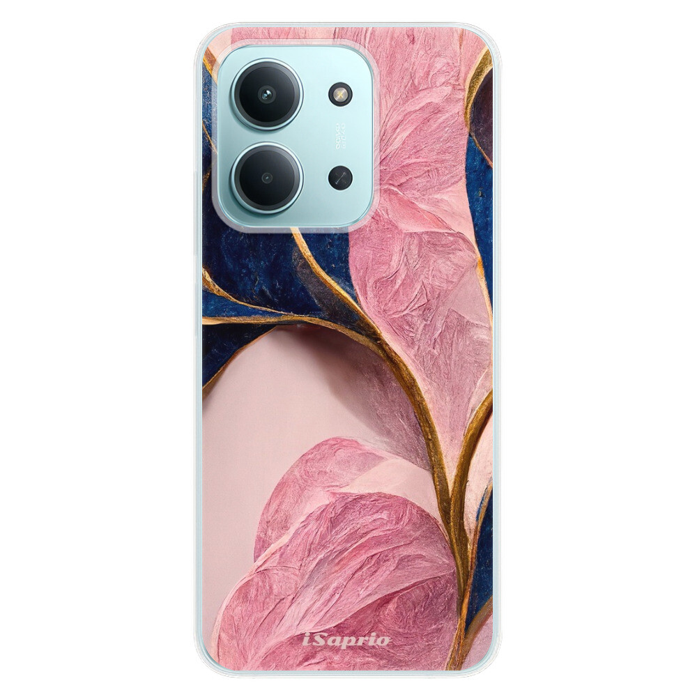 Odolné silikónové puzdro iSaprio - Pink Blue Leaves - Xiaomi Redmi 15C
