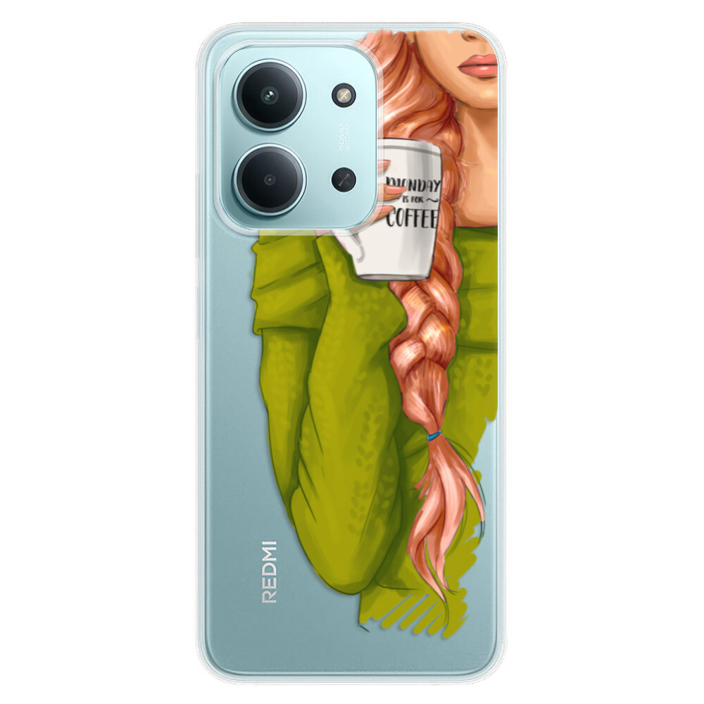 Odolné silikónové puzdro iSaprio - My Coffe and Redhead Girl - Xiaomi Redmi 15C
