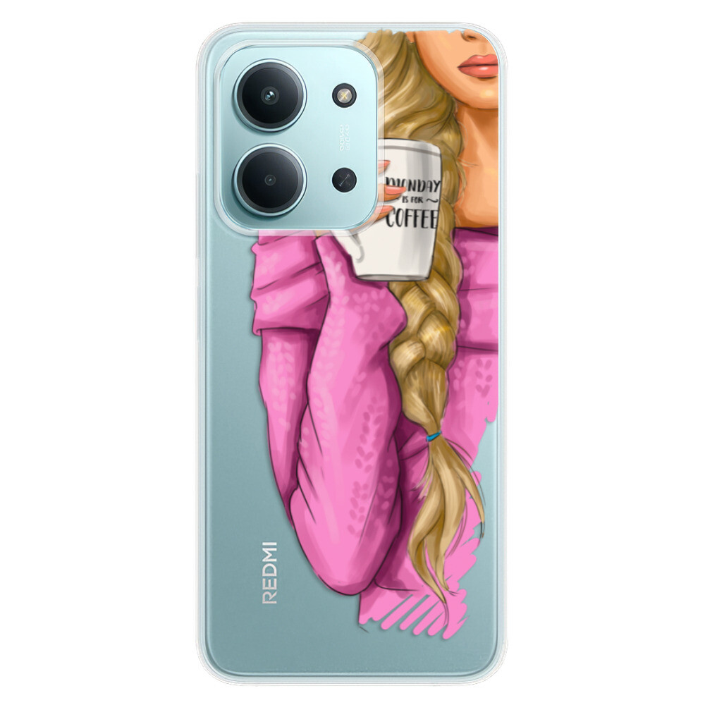 Odolné silikónové puzdro iSaprio - My Coffe and Blond Girl - Xiaomi Redmi 15C