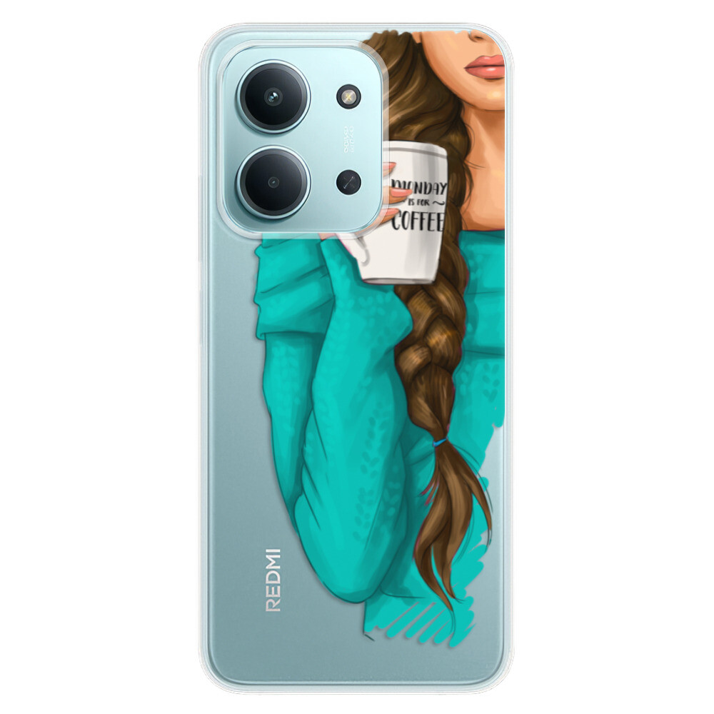 Odolné silikónové puzdro iSaprio - My Coffe and Brunette Girl - Xiaomi Redmi 15C