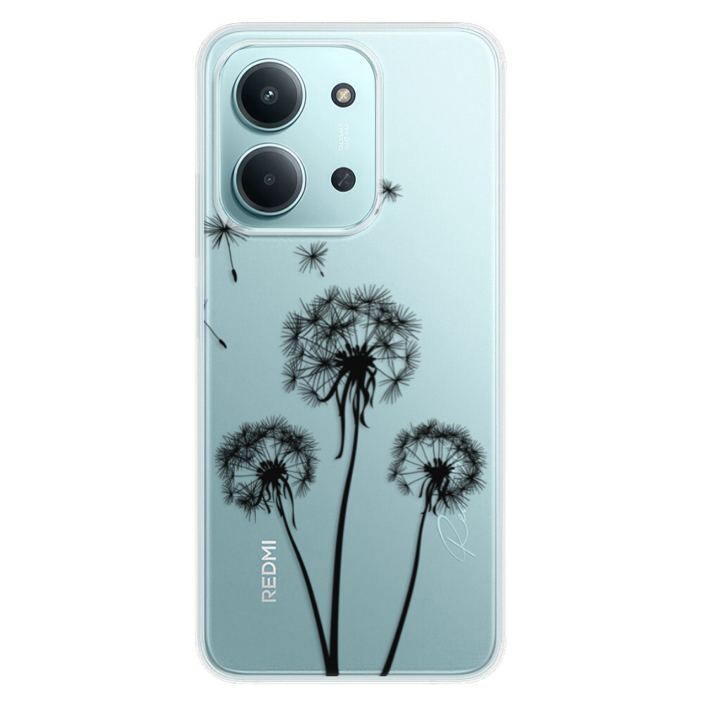 Odolné silikónové puzdro iSaprio - Three Dandelions - black - Xiaomi Redmi 15C
