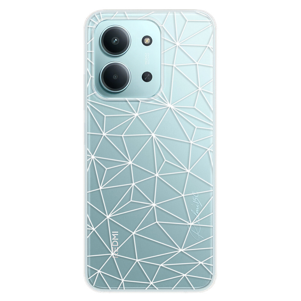 Odolné silikónové puzdro iSaprio - Abstract Triangles 03 - white - Xiaomi Redmi 15C