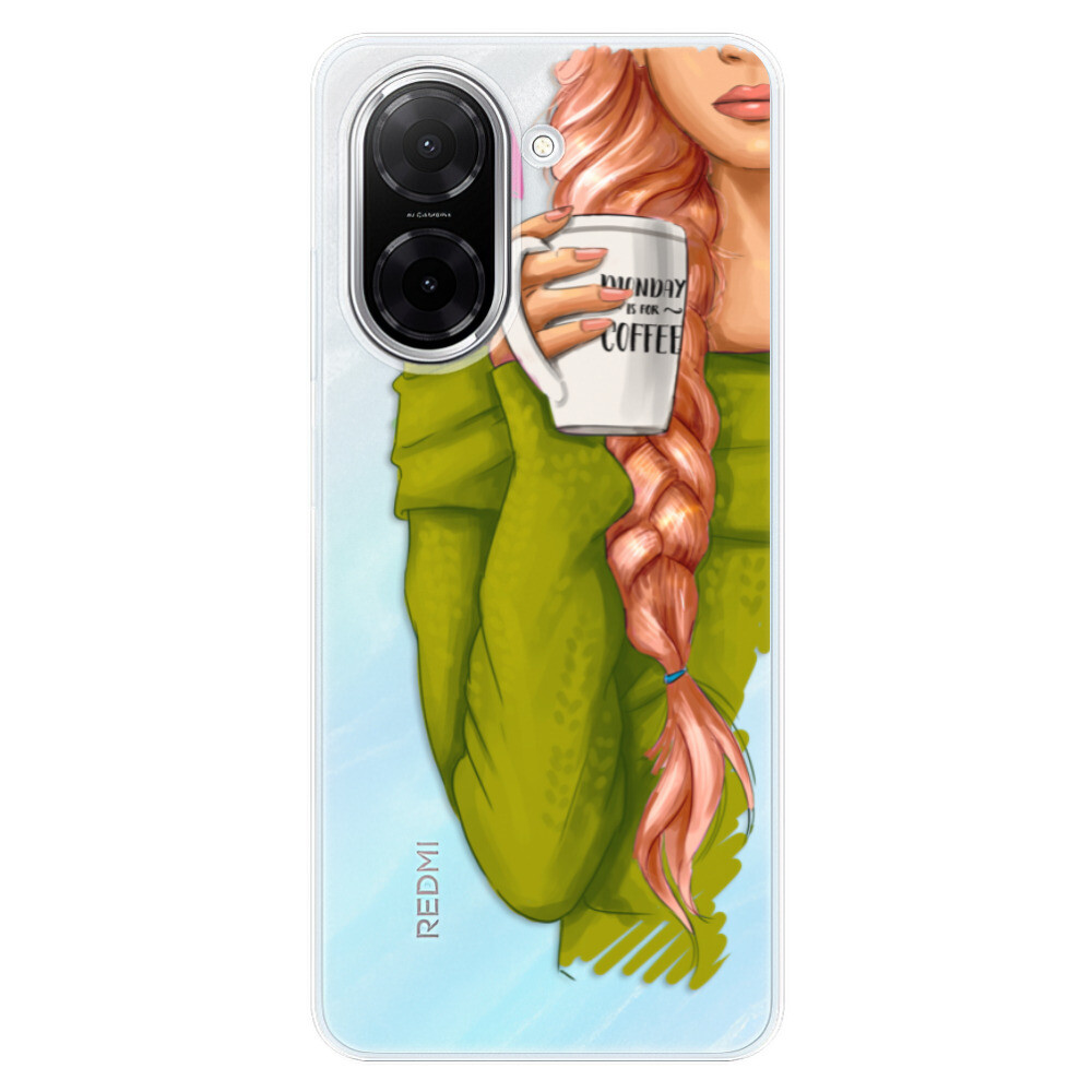 Odolné silikónové puzdro iSaprio - My Coffe and Redhead Girl - Xiaomi Redmi A5