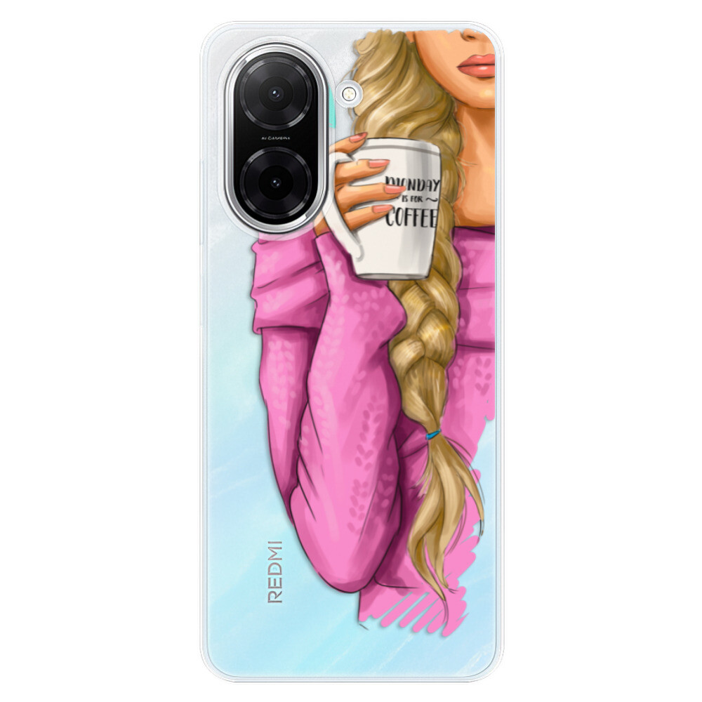 Odolné silikónové puzdro iSaprio - My Coffe and Blond Girl - Xiaomi Redmi A5