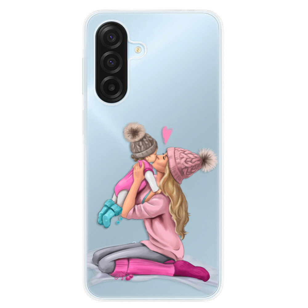 Odolné silikónové puzdro iSaprio - Kissing Mom - Blond and Girl - Samsung Galaxy A17 / A17 5G