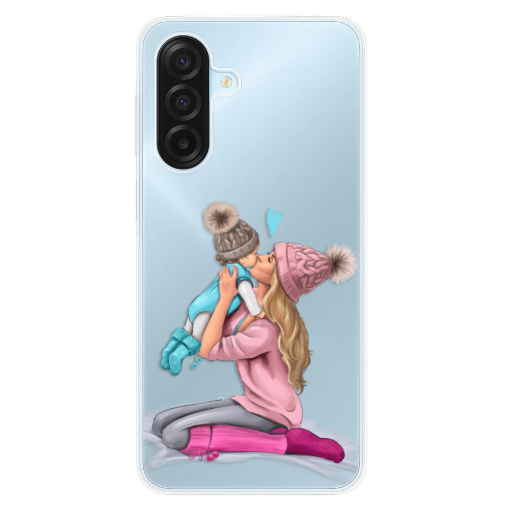 Odolné silikónové puzdro iSaprio - Kissing Mom - Blond and Boy - Samsung Galaxy A17 / A17 5G