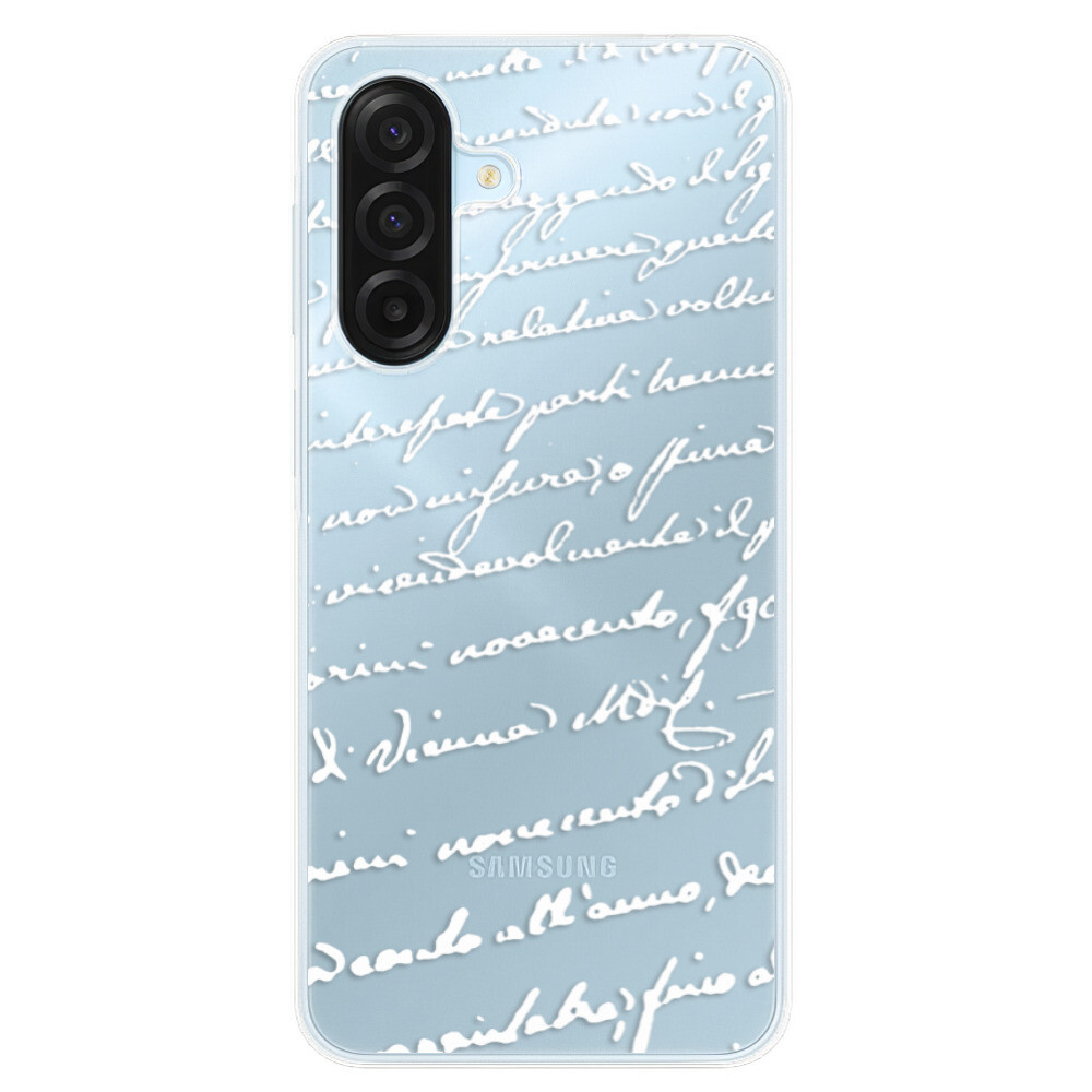 Odolné silikónové puzdro iSaprio - Handwriting 01 - white - Samsung Galaxy A17 / A17 5G