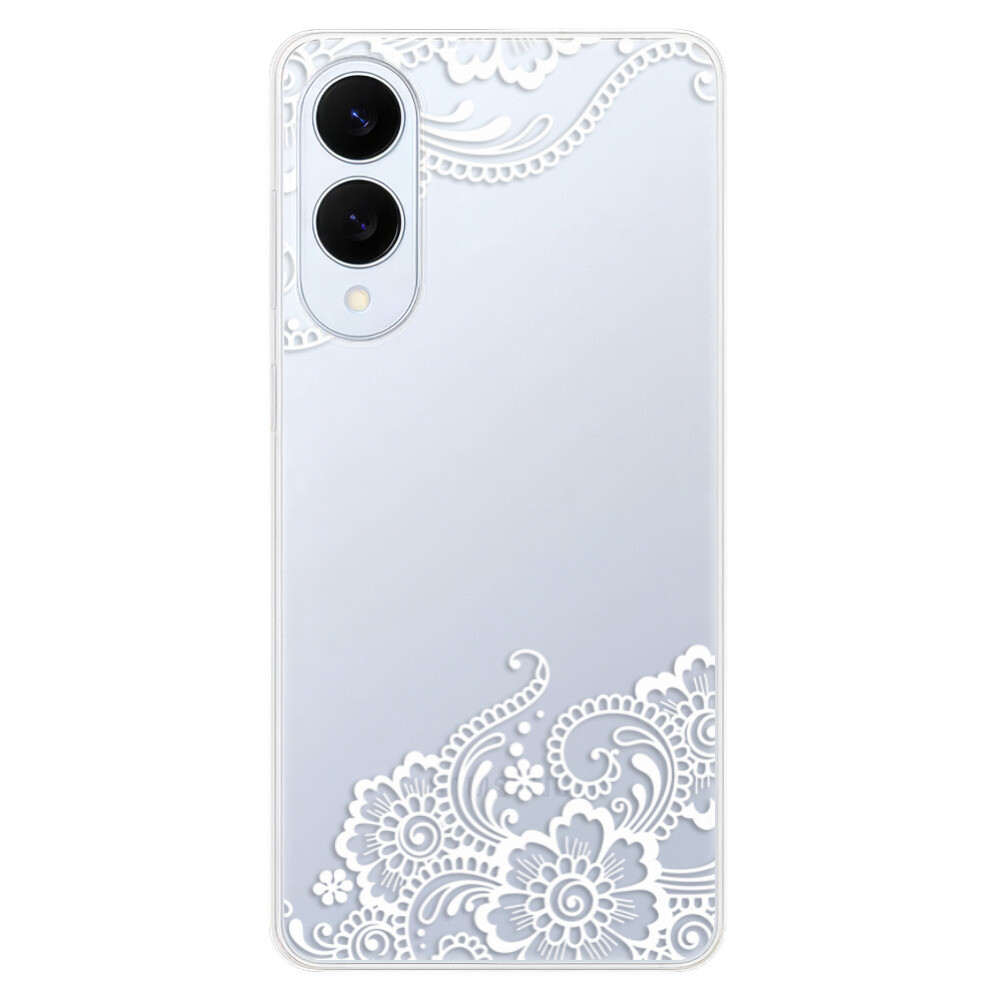 Odolné silikónové puzdro iSaprio - White Lace 02 - Samsung Galaxy S25 Edge