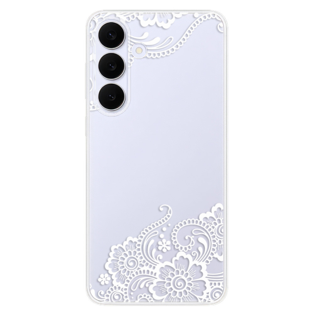 Odolné silikónové puzdro iSaprio - White Lace 02 - Samsung Galaxy S25 FE