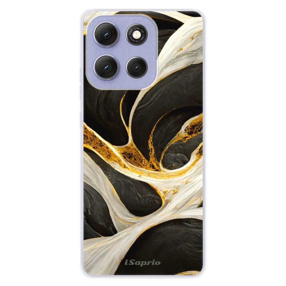 Odolné silikónové puzdro iSaprio - Black and Gold - Motorola Moto G86 5G
