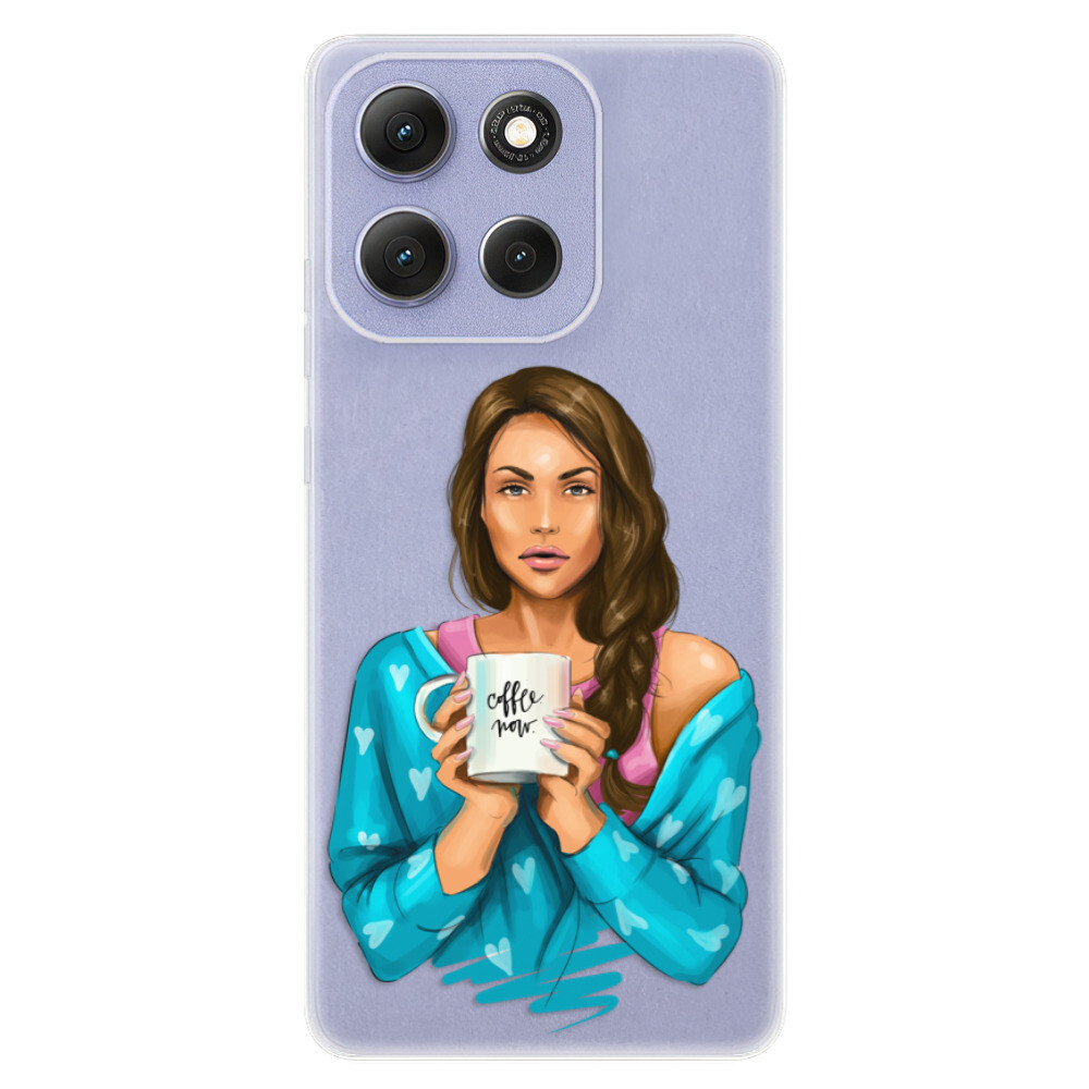 Odolné silikónové puzdro iSaprio - Coffe Now - Brunette - Motorola Moto G86 5G