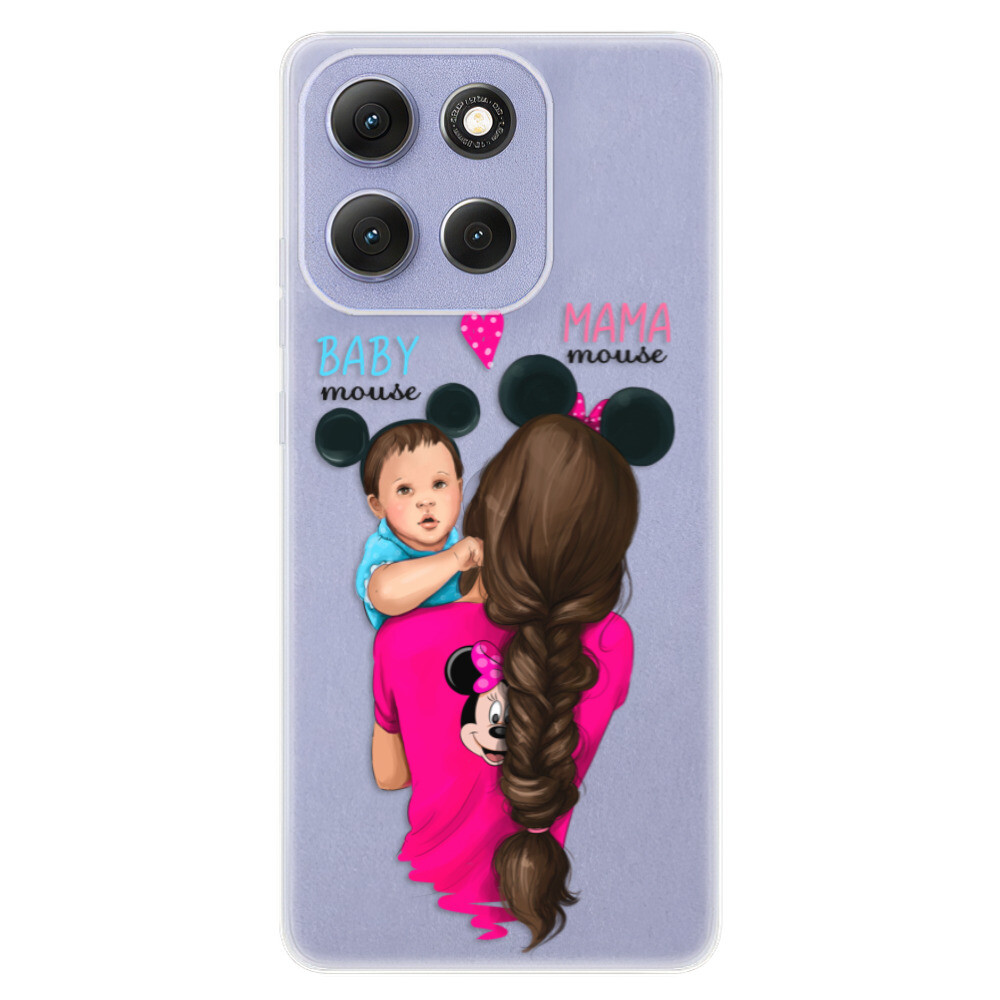 Odolné silikónové puzdro iSaprio - Mama Mouse Brunette and Boy - Motorola Moto G86 5G