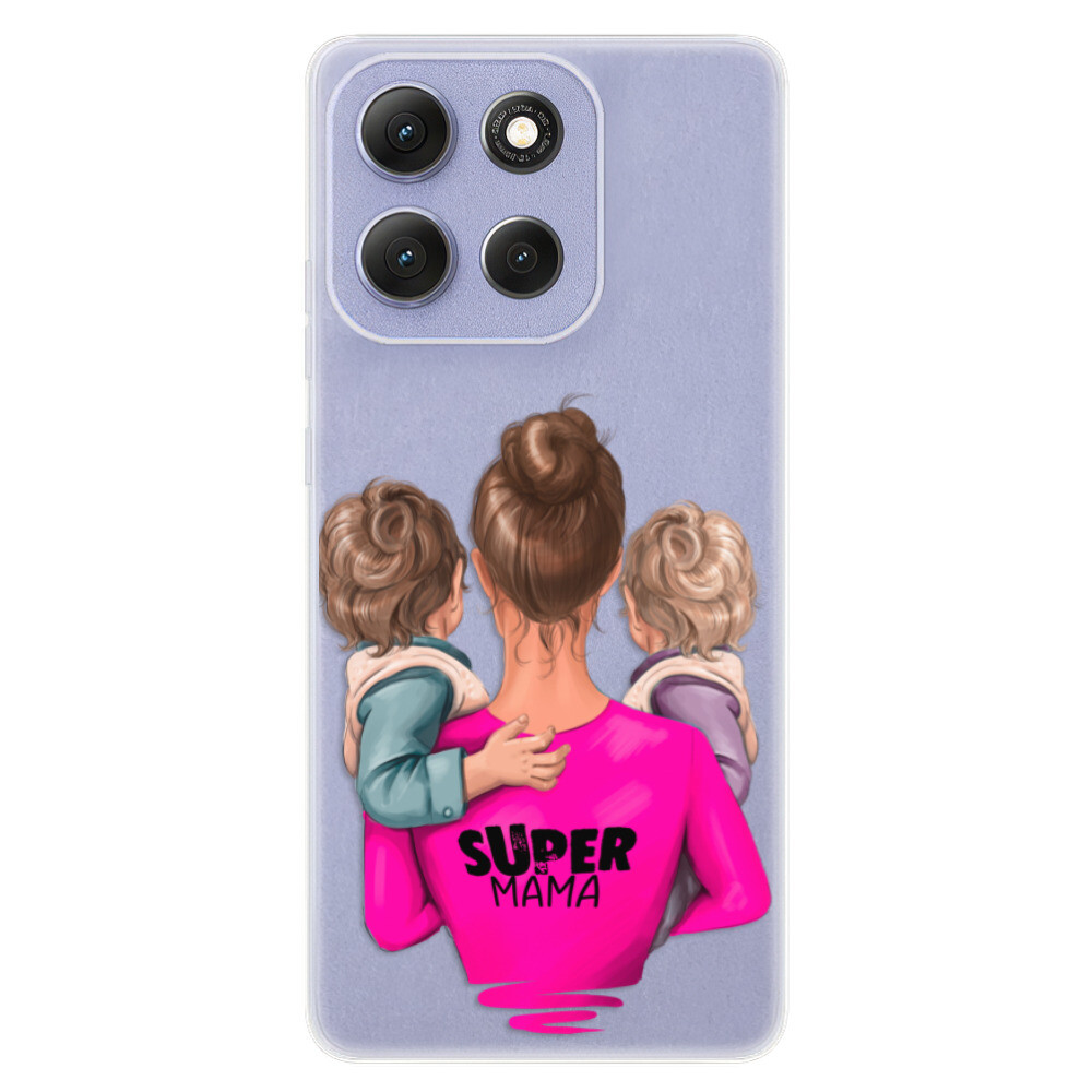 Odolné silikónové puzdro iSaprio - Super Mama - Two Boys - Motorola Moto G86 5G