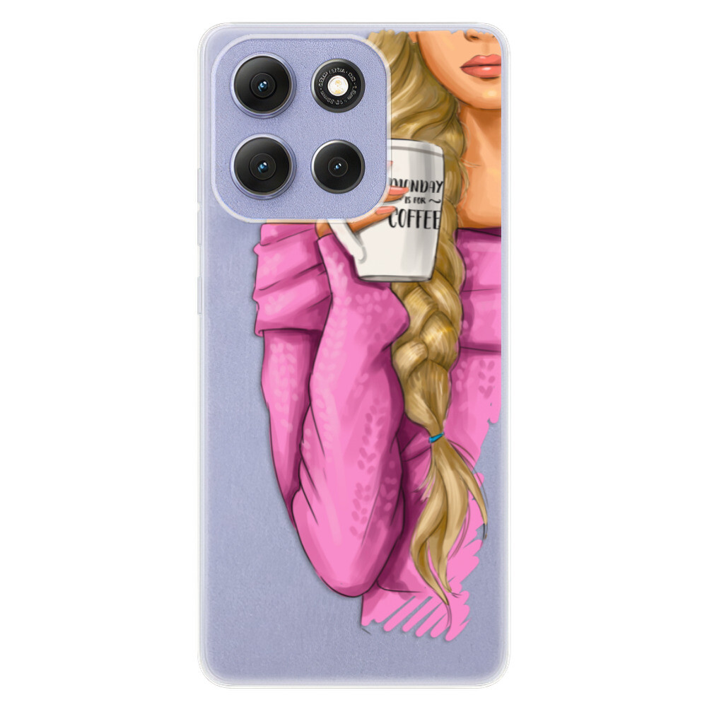 Odolné silikónové puzdro iSaprio - My Coffe and Blond Girl - Motorola Moto G86 5G