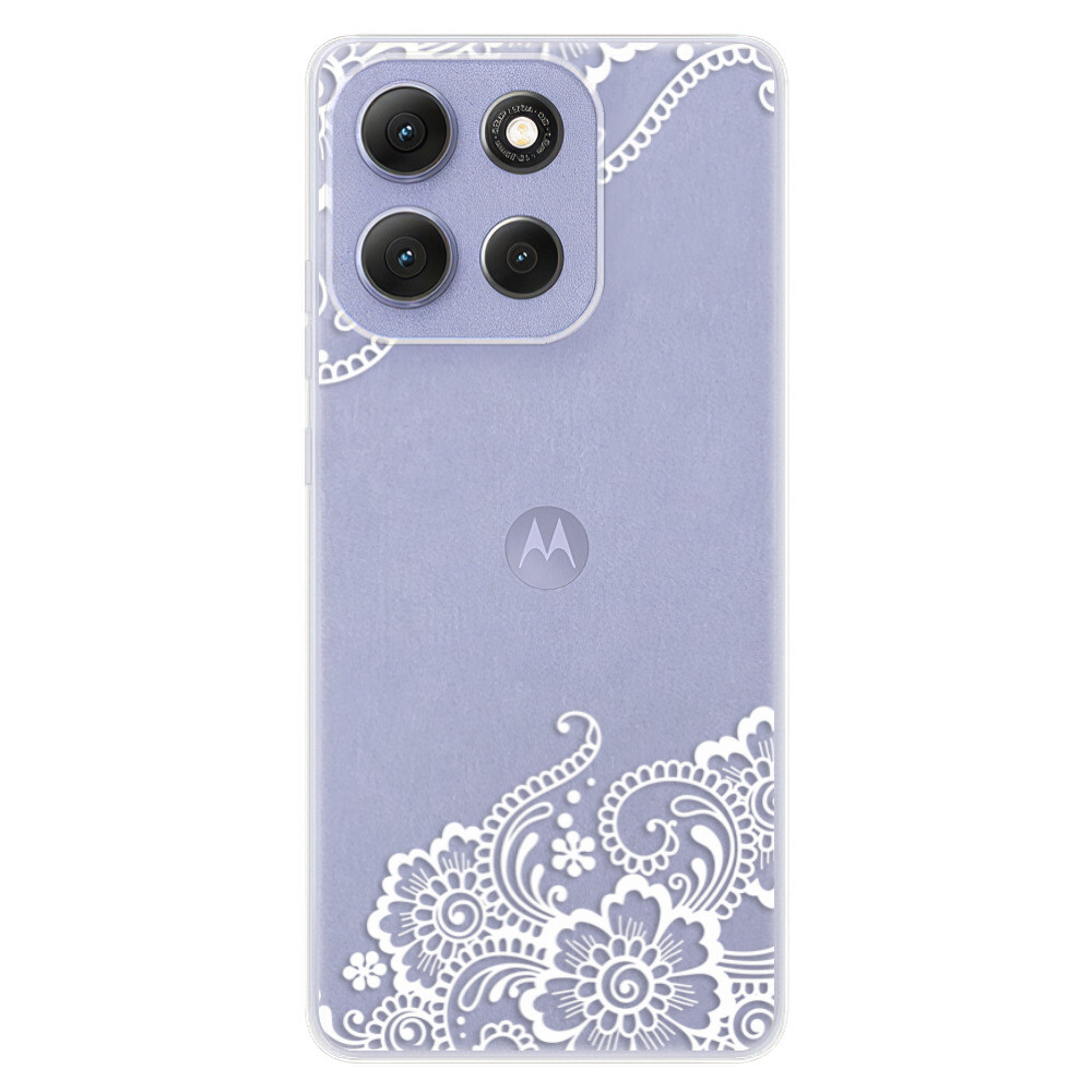 Odolné silikónové puzdro iSaprio - White Lace 02 - Motorola Moto G86 5G
