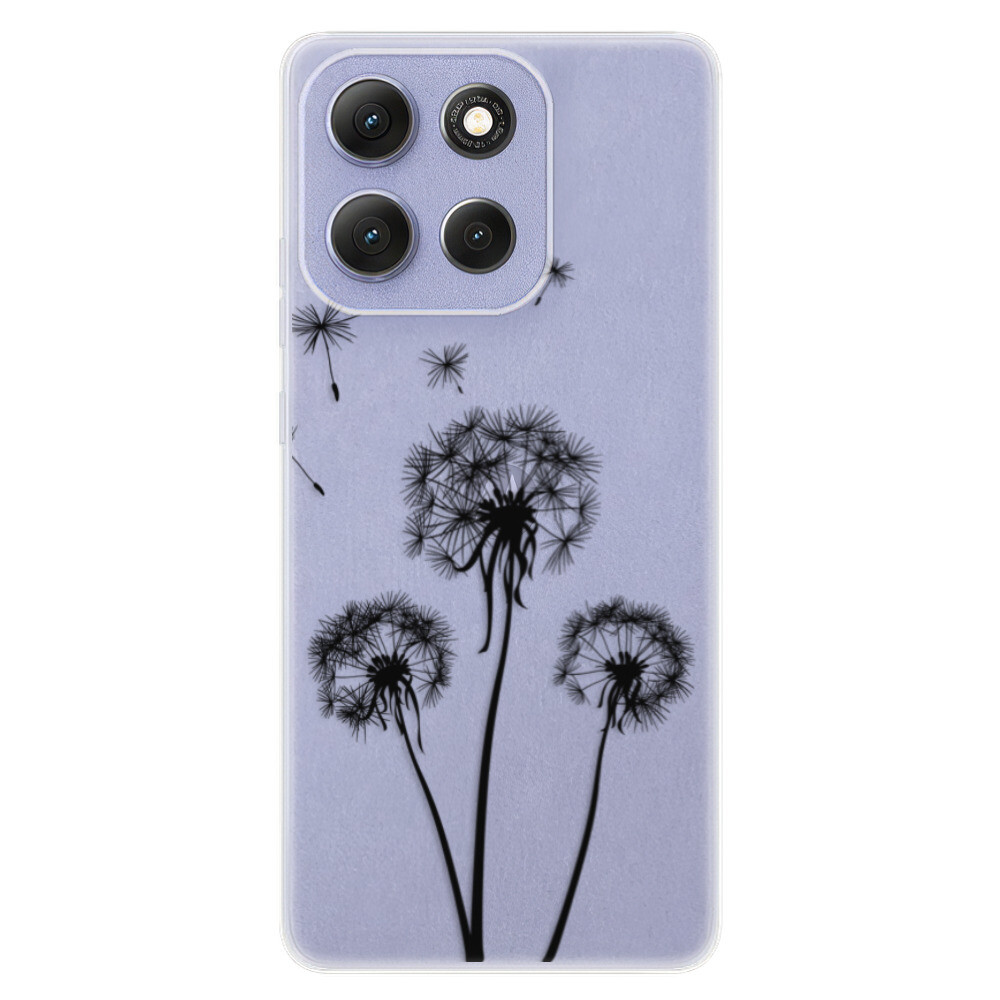 Odolné silikónové puzdro iSaprio - Three Dandelions - black - Motorola Moto G86 5G