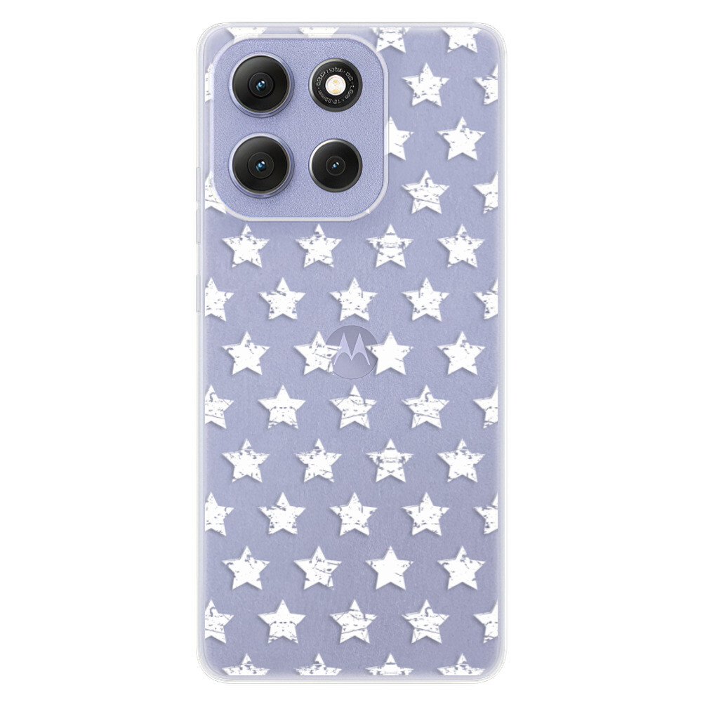 Odolné silikónové puzdro iSaprio - Stars Pattern - white - Motorola Moto G86 5G