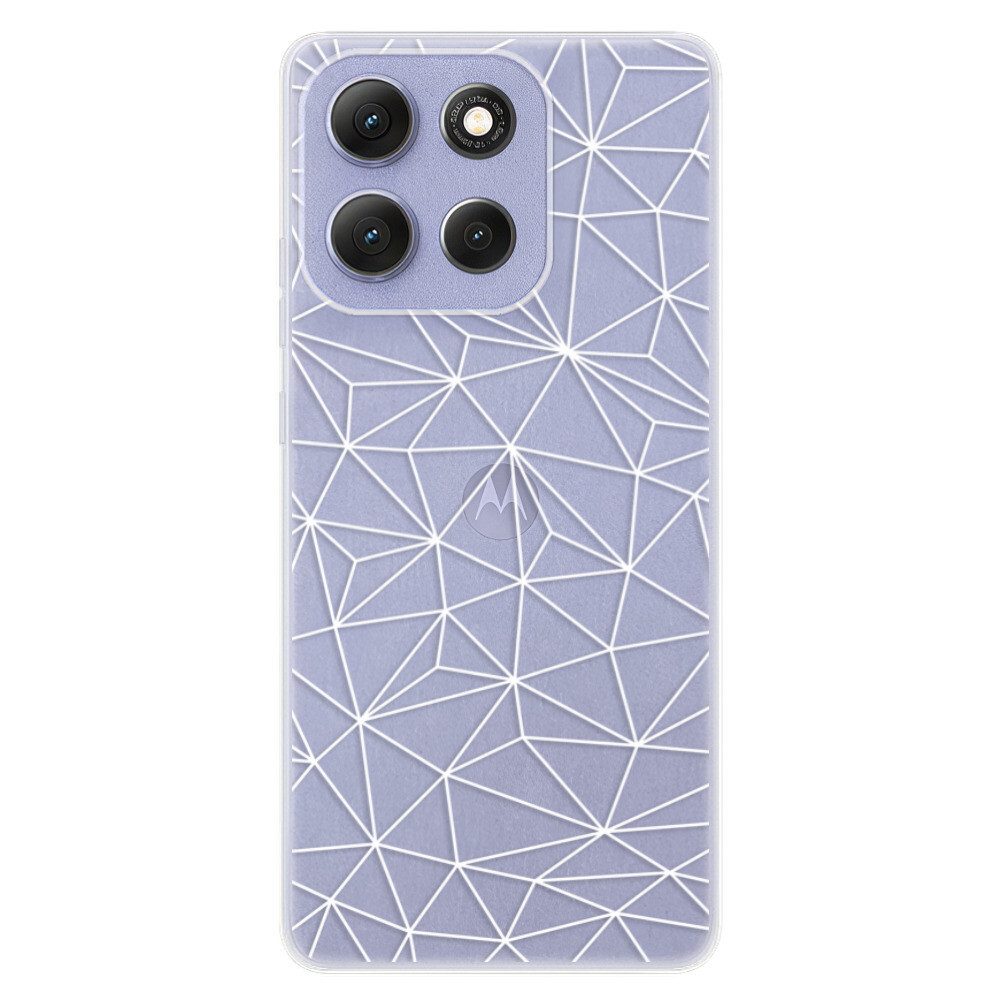 Odolné silikónové puzdro iSaprio - Abstract Triangles 03 - white - Motorola Moto G86 5G