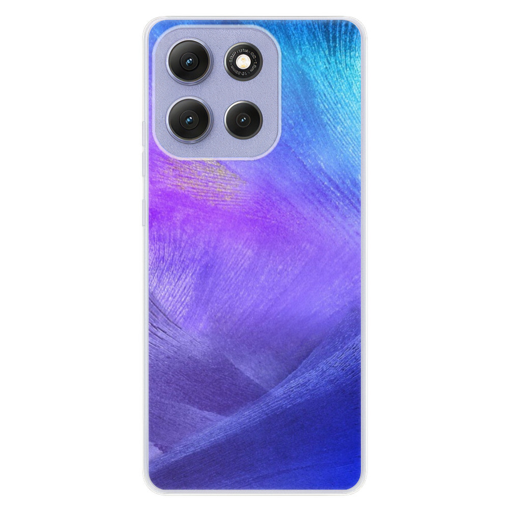 Odolné silikónové puzdro iSaprio - Purple Feathers - Motorola Moto G86 5G