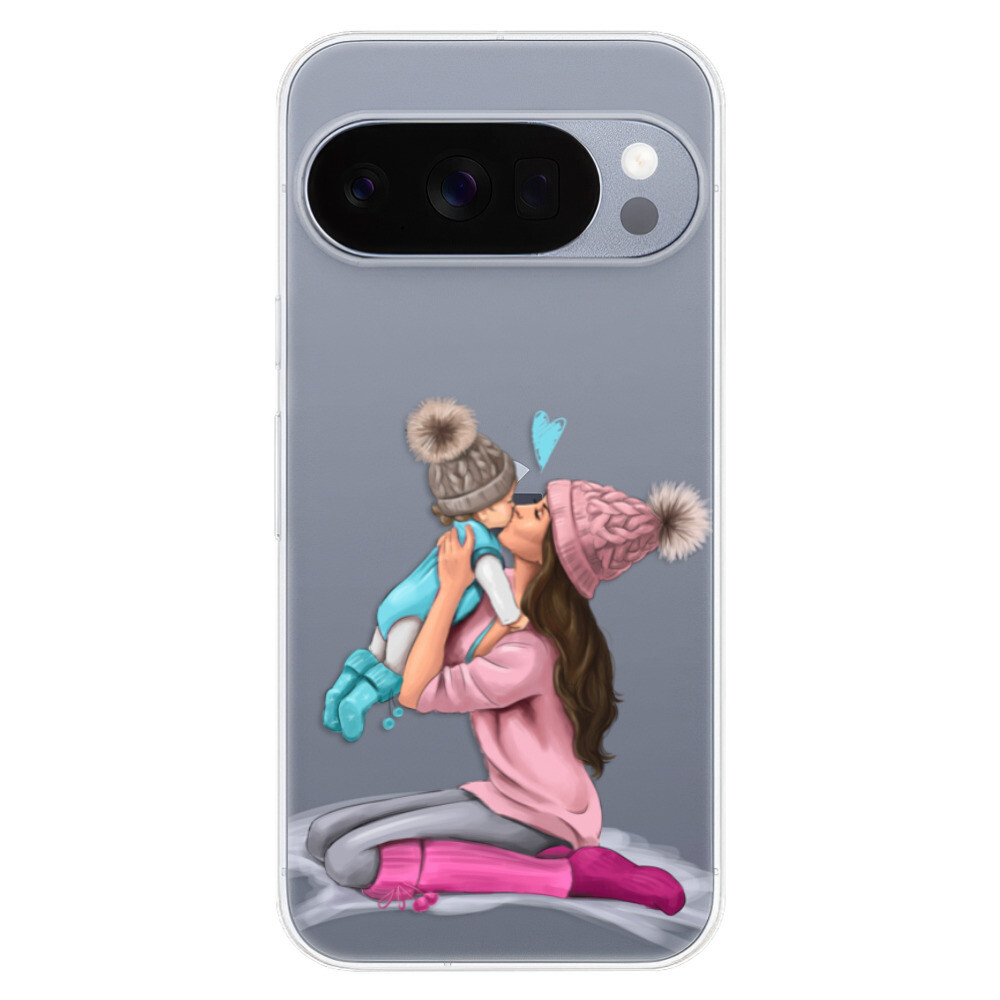 Odolné silikónové puzdro iSaprio - Kissing Mom - Brunette and Boy - Google Pixel 10 / 10 Pro