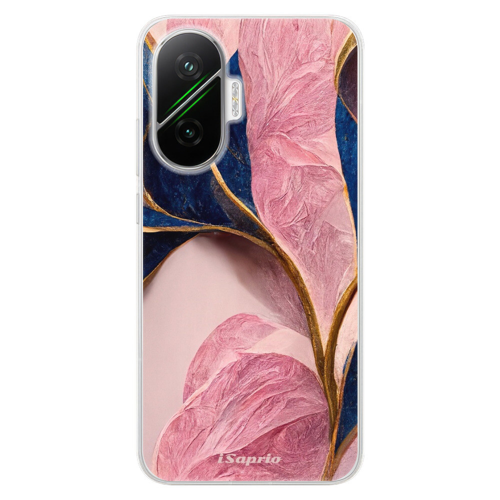 Odolné silikónové puzdro iSaprio - Pink Blue Leaves - Poco F7