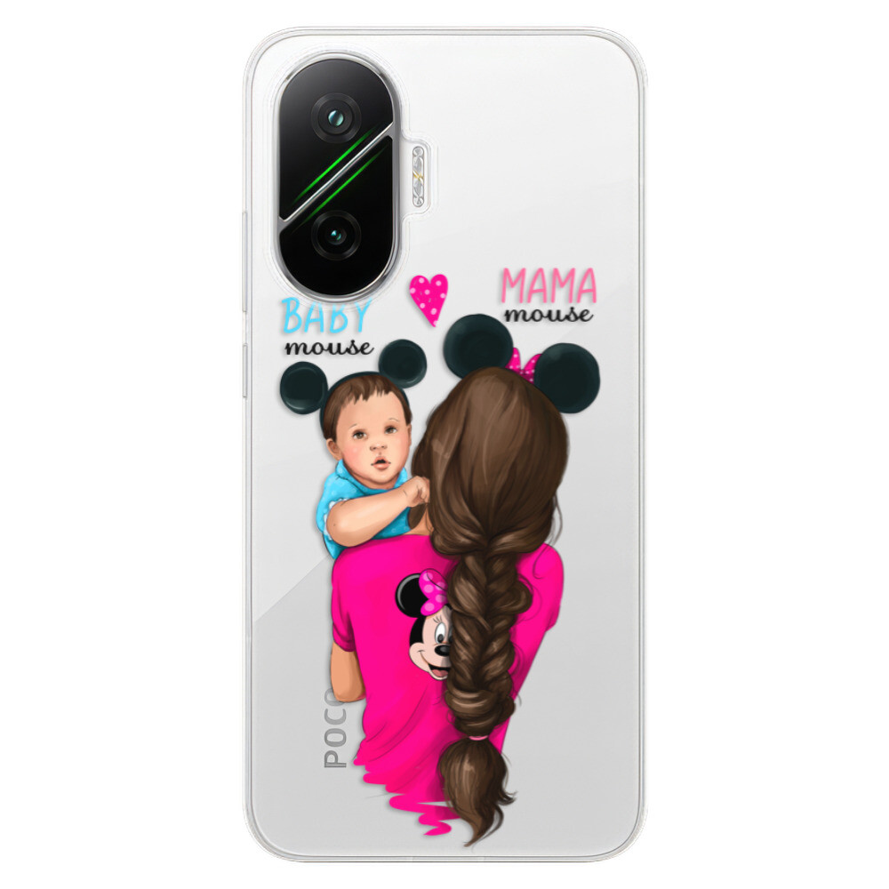Odolné silikónové puzdro iSaprio - Mama Mouse Brunette and Boy - Poco F7