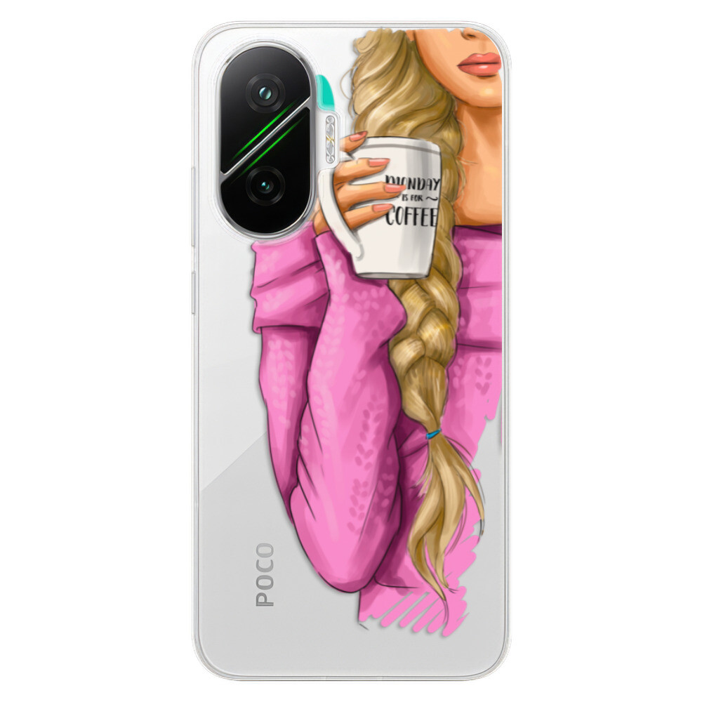 Odolné silikónové puzdro iSaprio - My Coffe and Blond Girl - Poco F7