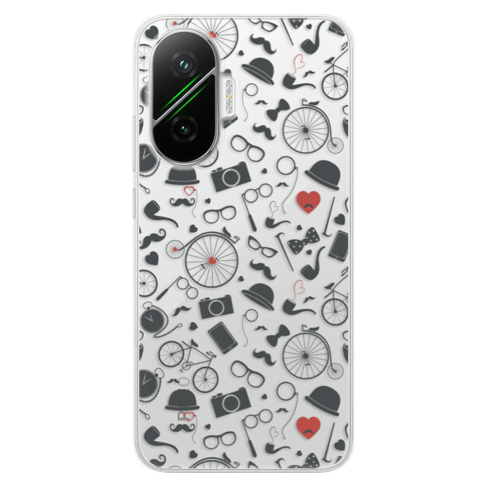 Odolné silikónové puzdro iSaprio - Vintage Pattern 01 - black - Poco F7