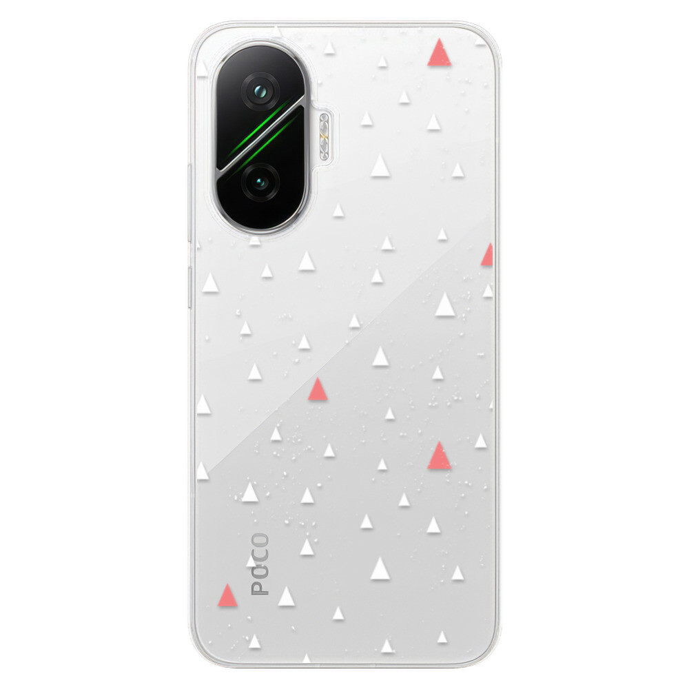 Odolné silikónové puzdro iSaprio - Abstract Triangles 02 - white - Poco F7