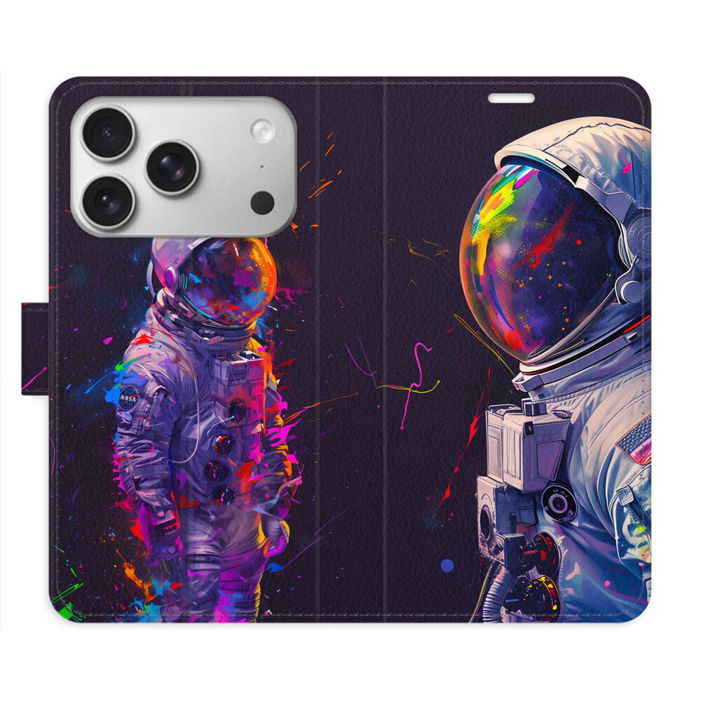 Flipové puzdro iSaprio - Neon Astronaut 02 - iPhone 17 Pro