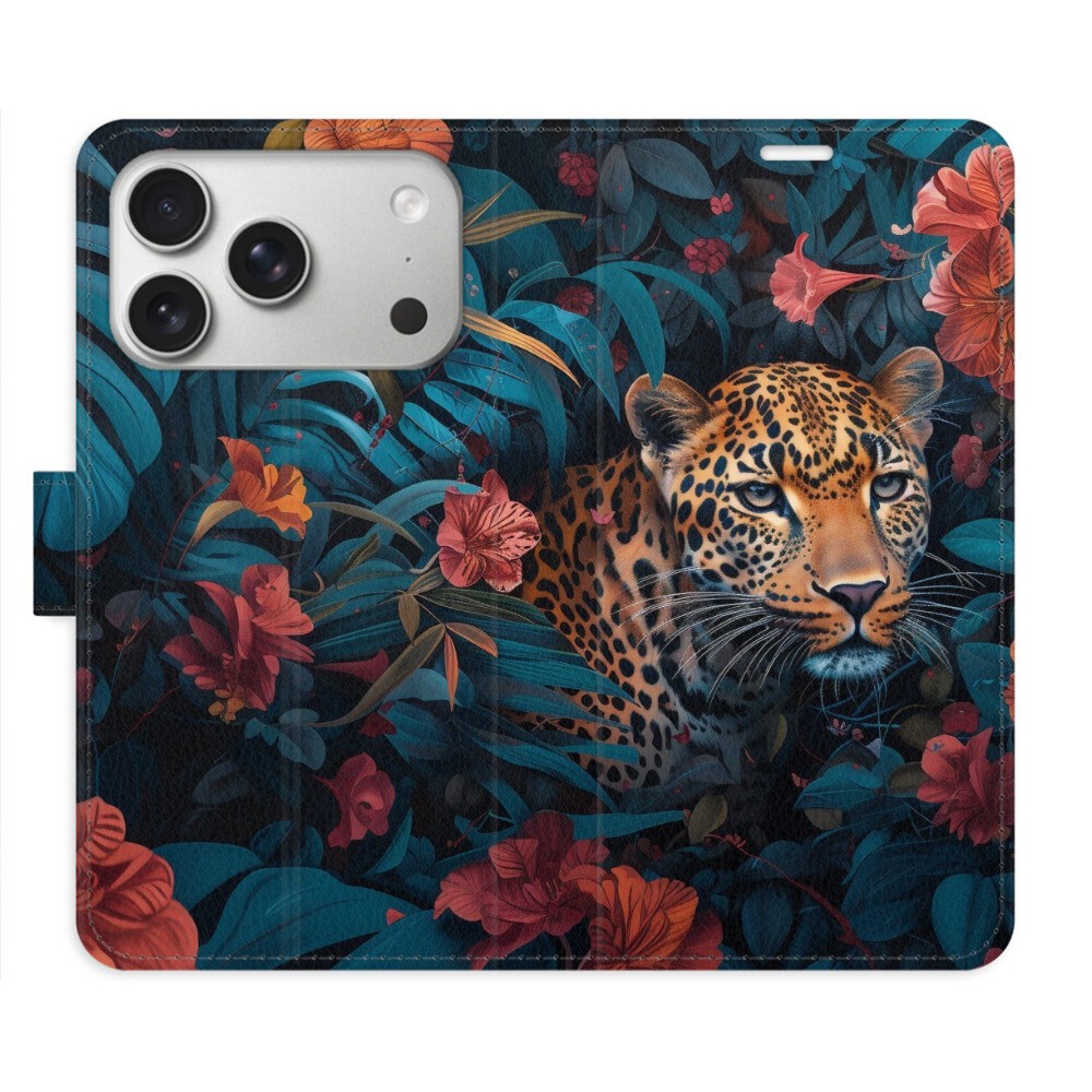 Flipové puzdro iSaprio - Flower Jaguar 02 - iPhone 17 Pro