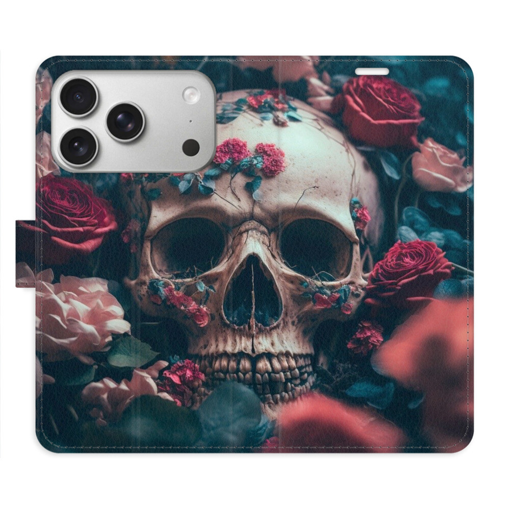 Flipové puzdro iSaprio - Skull in Roses 02 - iPhone 17 Pro