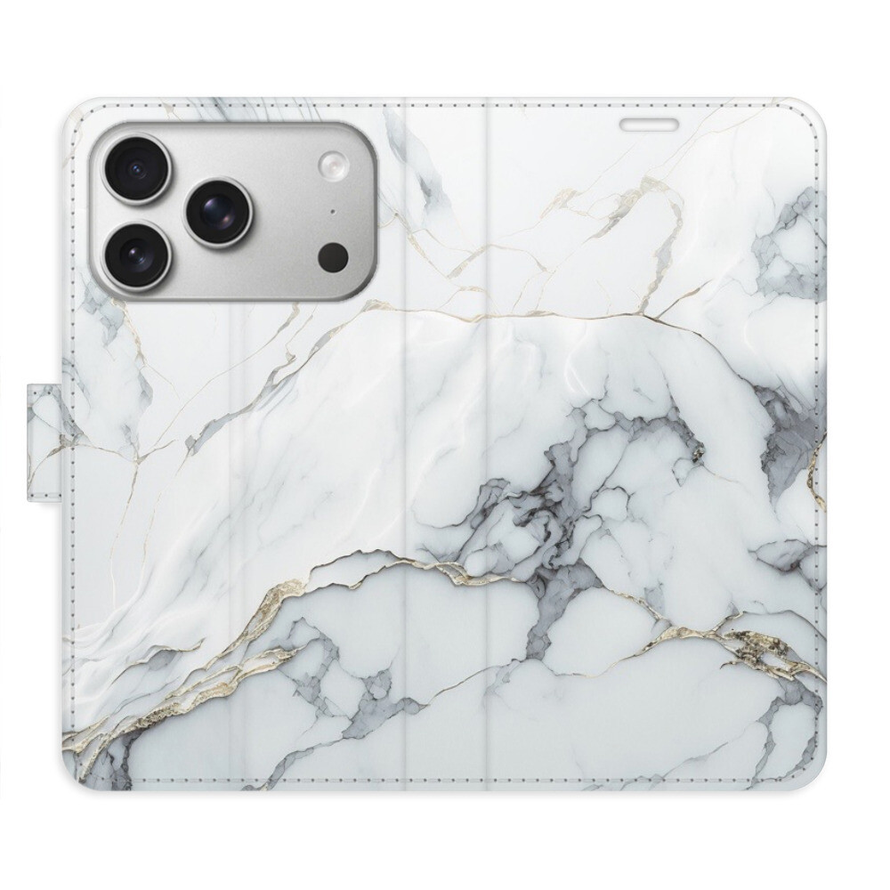 Flipové puzdro iSaprio - SilverMarble 15 - iPhone 17 Pro