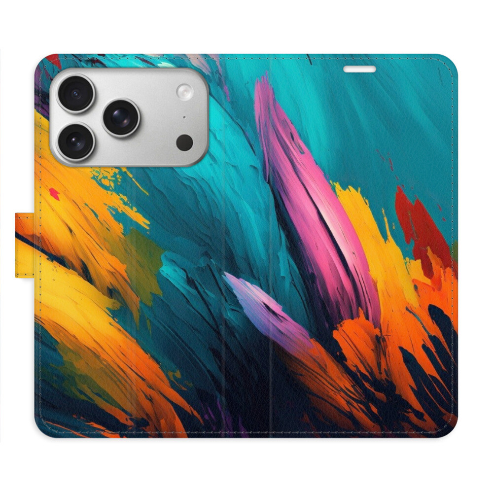 Flipové puzdro iSaprio - Orange Paint 02 - iPhone 17 Pro