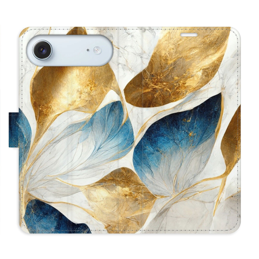 Flipové puzdro iSaprio - GoldBlue Leaves - iPhone 17 Air