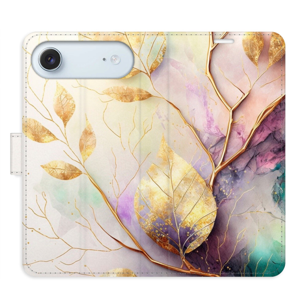 Flipové puzdro iSaprio - Gold Leaves 02 - iPhone 17 Air