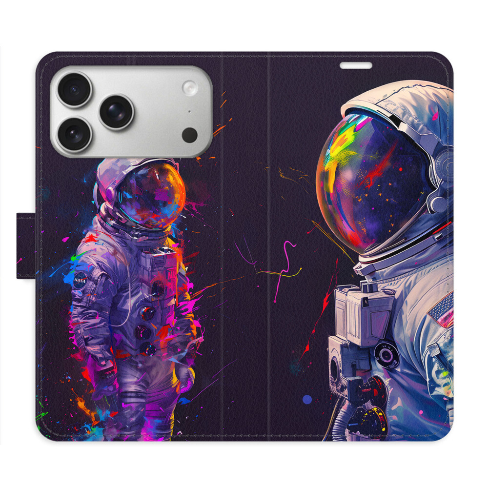 Flipové puzdro iSaprio - Neon Astronaut 02 - iPhone 17 Pro Max