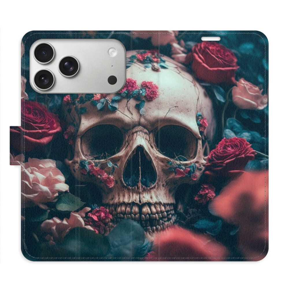 Flipové puzdro iSaprio - Skull in Roses 02 - iPhone 17 Pro Max