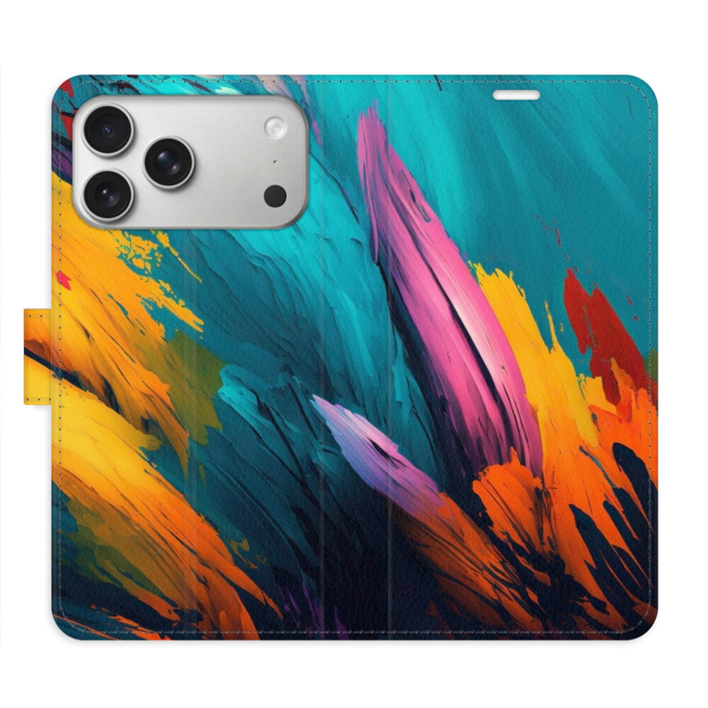 Flipové puzdro iSaprio - Orange Paint 02 - iPhone 17 Pro Max