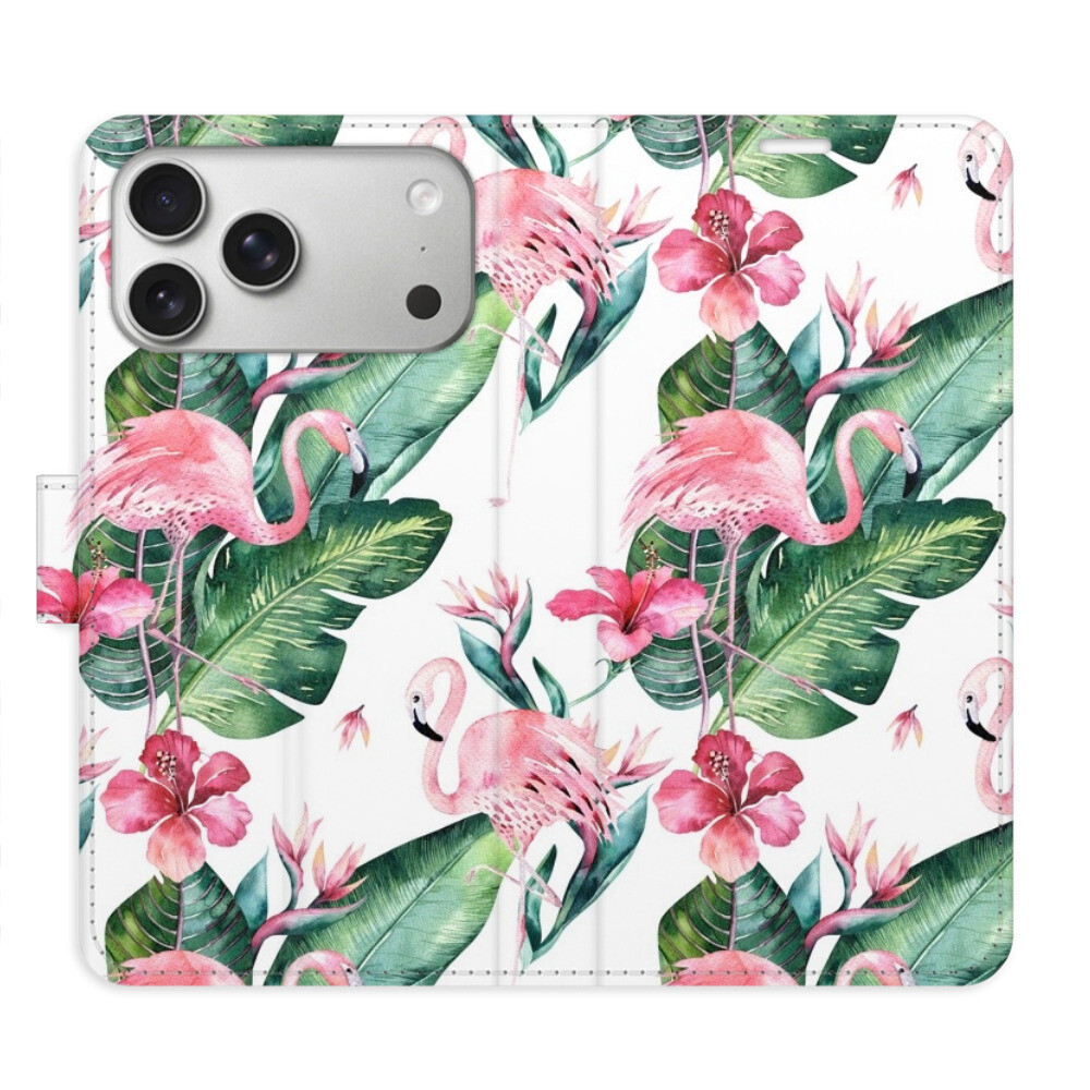 Flipové puzdro iSaprio - Flamingos Pattern - iPhone 17 Pro Max