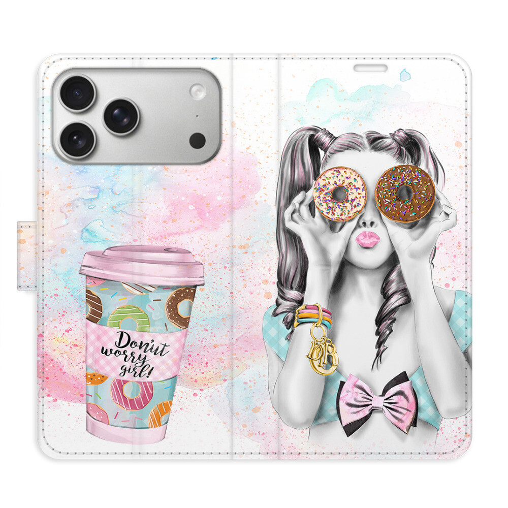 Flipové puzdro iSaprio - Donut Worry Girl - iPhone 17 Pro Max