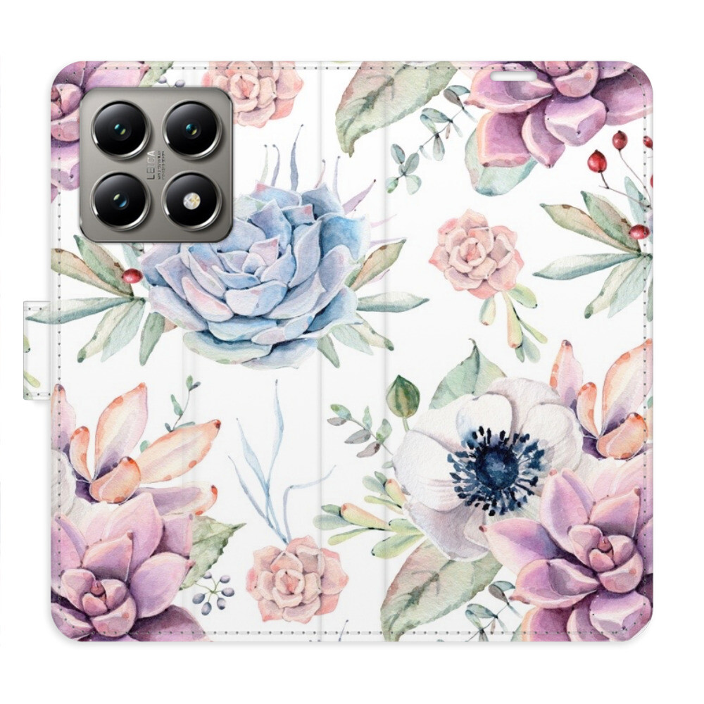 Flipové puzdro iSaprio - Succulents Pattern - Xiaomi 14T
