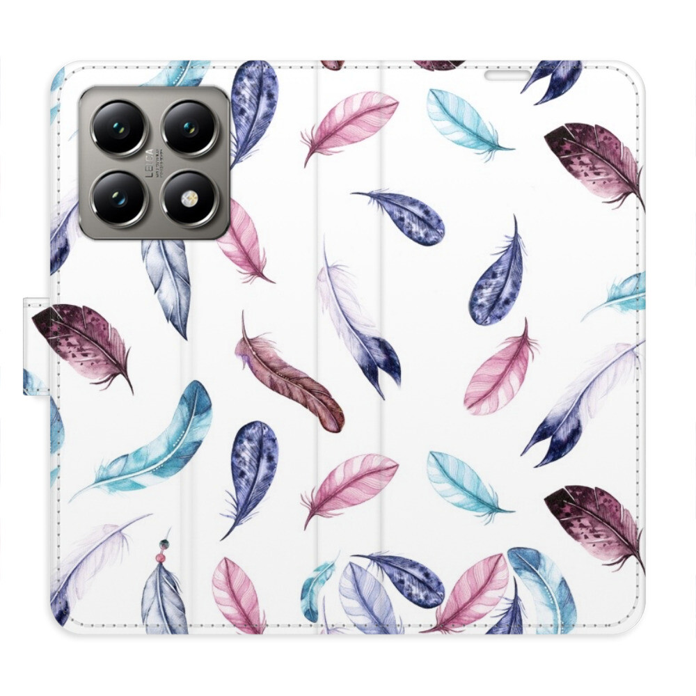 Flipové puzdro iSaprio - Colorful Feathers - Xiaomi 14T Pro